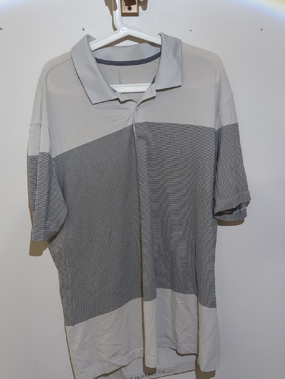 lululemon athletica Light Gray & White Men's Polo